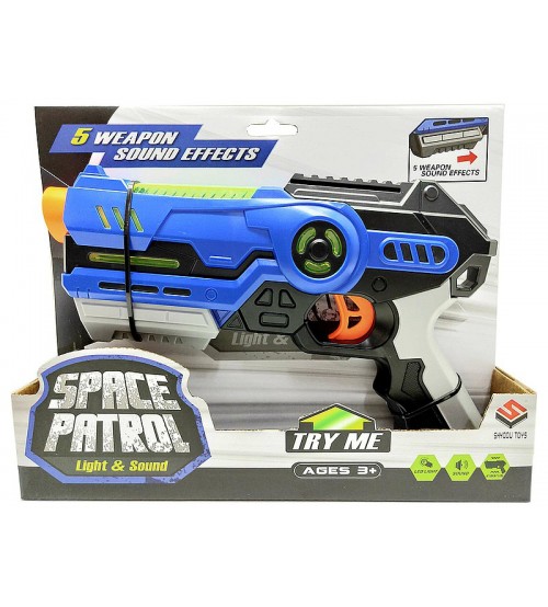 Pistole kosmiskā Space Patrol ar skaņu un gaismu 29 cm 540774