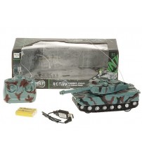 Radiovadāmais tanks (gaisma, skaņa, 4 virz.) ar USB uzlāde 23x9 cm 549517