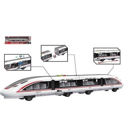 Vilciens Metro ar skaņas un gaismas efektiem un magnētisku vagonu savienojumu 60x16 cm 614154