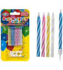 Sveces komplekts 10 gabali MAGIC PARTY RE-LIGHTING CANDLES FB207470