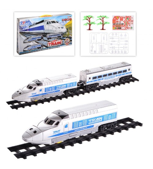 Dzelzceļš ar pasažieru vilcienu un vagoniem 111 cm H176232