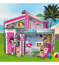 Leļļu mājiņa no cieta kartona 79 x 70 x 38 cm Barbie Malibu Villa ar lelle Bārbija LI76932