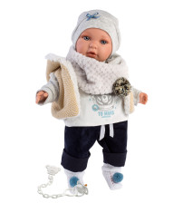 Lelle puika Enzo 42 cm, raud, runā, ar mānekli, mīkstais ķermenis Spānija LL42401