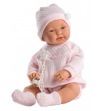Lelle zīdainis Sofija meitene ar mānekli (vinila ķermenis) 45 cm Spānija LL45024