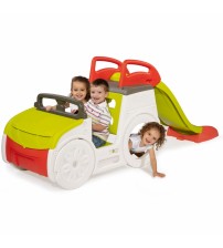 Bērnu dārza automašīna Smoby Adventure Car ar slidkalniņu 150 cm un smilšu kasti 233 x 68 x 91 cm 840205