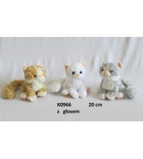 Plīša kaķis ar skaņu 20 cm (K0966) dažādas 131331