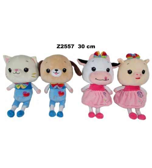 Plīša dzīvnieciņš kleitā dažādas 30 cm (Z2557) 163745