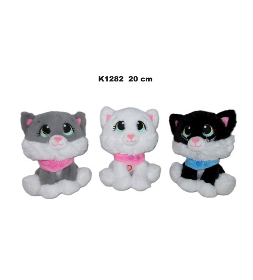 Plīša kaķis ar skaņu 20 cm (K1282) dažādas 168610