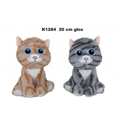 Plīša kaķis ar skaņu 20 cm (K1284) dažādas 168726
