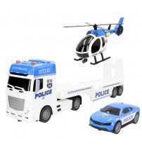 Auto treilers  Police ar mašīnu un helikopteri (gaisma, skaņa) 59 cm CB39050