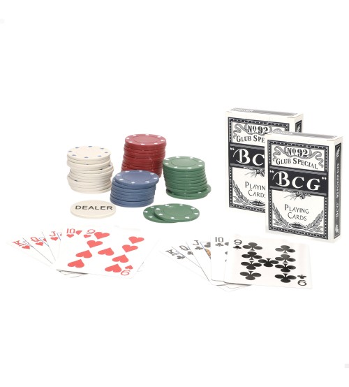 Galdā poker spēle "TEXAS HOLD'EM POKER - 100 ŽETONI + 2 KĀRŠU KAVI" 3+ CB39111