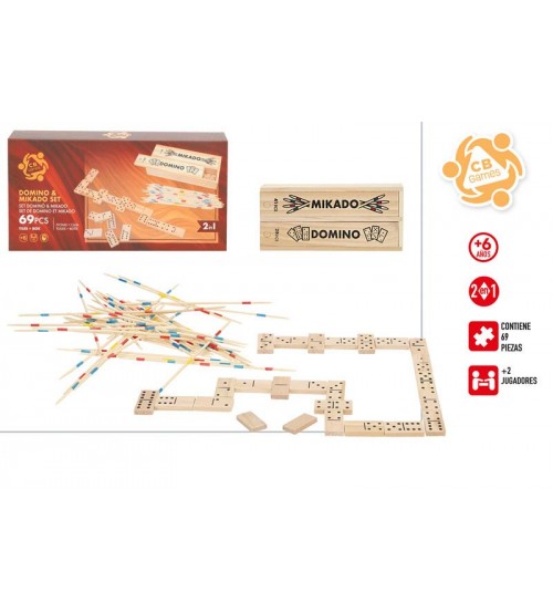 Galda spēle Koka spēļu komplekts Mikado un Domino 6+ CB39114
