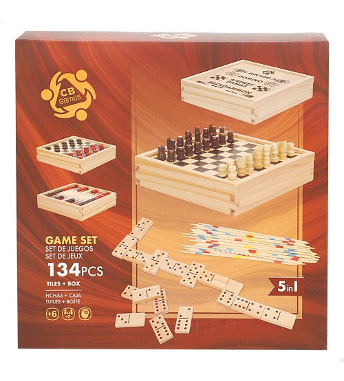 Galda spēle Koka spēļu komplekts 5 in 1 6+ CB39115
