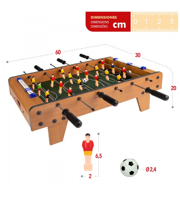 Galda spēle Koka galda futbols 60x30x20 cm 6+ CB43310