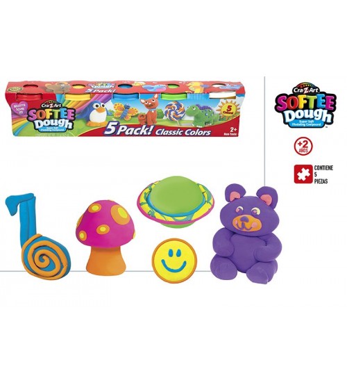 Plastilīna komplekts 5 krāsas 2+ CB46722