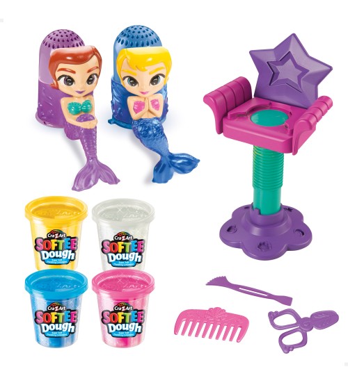 Plastilīna komplekts Mirdzošas nāriņas  Softee Dough 3+ CB46916