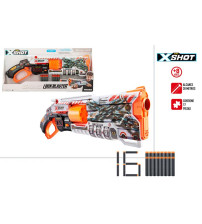 Pistole ar 16  porol. šautriņām līdz 30 m X-Shot Skins Lock Blaster ZURU 8 g+ CB47144