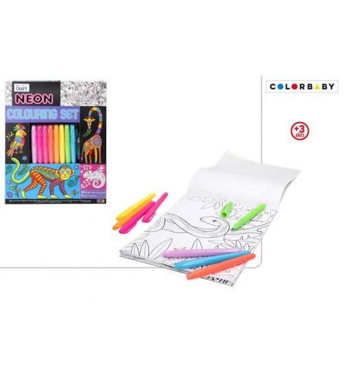 Izkrāsojama grāmatiņa ar neona flomāsteriem Neon 3+ CB47743