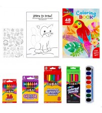 Izkrāsošanas komplekts (krītiņi, marķieri, neona krāsu zīmuļi, akvareļu krāsas, grāmatiņa un uzlīmes) 4+ CB47925