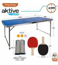 Galda tenisa galds (160x80 cm) ar raketēm, bumbiņām un sietu CB52873