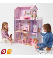 Liela koka leļļu māja ar mēbelēm 112 cm CB85293