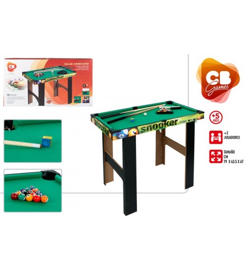 Biljarda galds no koka ar spēles aksesuāriem (44x80x68 cm) 5+ CB85326