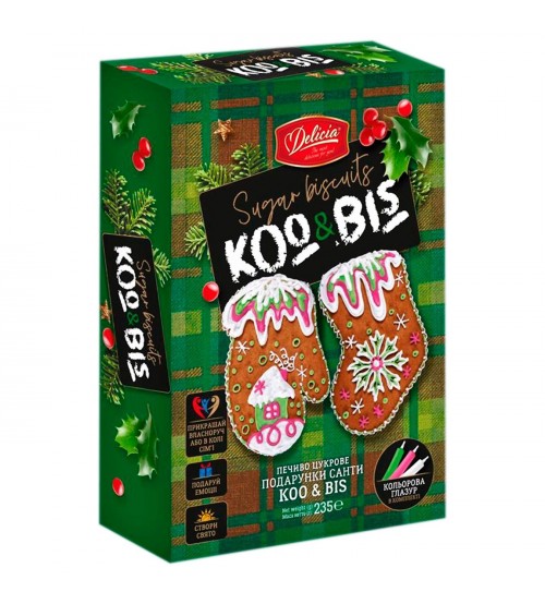 Piparkūkas ar dekorēšanas komplektu "Piparkūku izlase Koo & Bis (pārtikas krāsas)" 235 gr K23-20