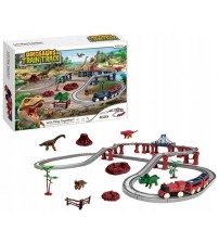 Dzelzceļš ar vilcienu un 2 vagoniem Dinozaura parks, 78 elem. uz baterijām 3+ HW21098676
