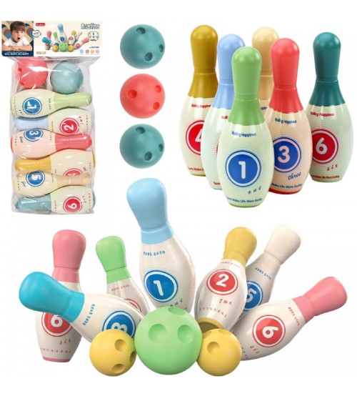 Ķegļu komplekts boulings 49x19 cm 6 kegli un 2 bumbas HW22072051