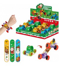 Krāsains Ziemassvētku pirkstu skrituļdēlis ar gaismām - rokassprādze dažādas HW23103747